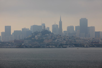 Obraz premium San Francisco, California / USA - August 25, 2015: San francisco view from Alcatraz penitentiary, San Francisco, California, USA