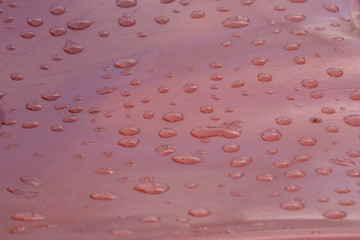 raindrops on a plastic surface. background