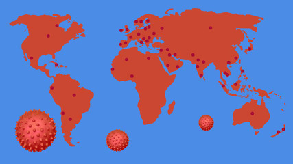 Global coronavirus infection, map the spread of the diseas