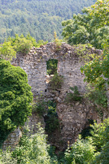 Ruins of 15th century medieval castle, Tenczyn Castle, Rudno, Poland