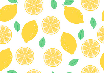 Seamless pattern of fresh lemon