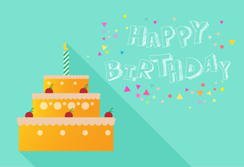 happy birthday, vector birthday card