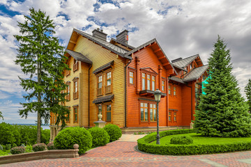 Big house in beautiful green park Mizhhirya. Former residence of Yanukovich, ex-president of Ukraine. Mezhyhiria.