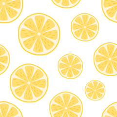 Seamless pattern of fresh lemon