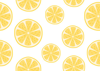 Seamless pattern of fresh lemon
