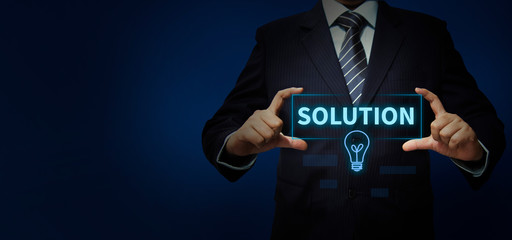 Business Solution digital concept with Business person