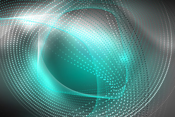 Obraz premium Abstract particles, wave background, neon motion techno design