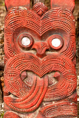 Traditional Maori face carving