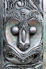 Traditional Maori face carving