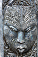 Traditional Maori face carving