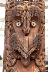 Traditional Maori face carving