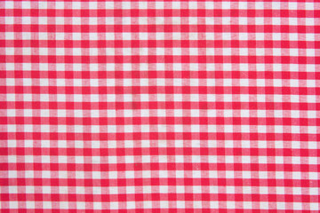 red and white checkered tablecloth