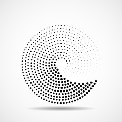 Abstract dotted circles. Dots in circular form. Vector design element