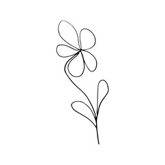 Colorful black and white pattern for coloring. Daisy flower illustration.