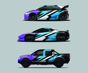 Car decal graphic wrap vector pack, abstract background