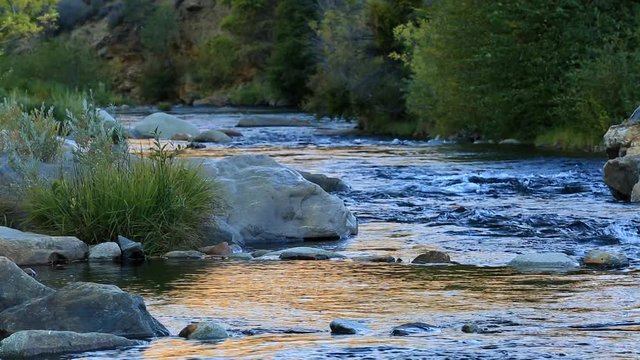 Water flows away on the Kern River