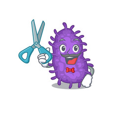 Sporty bacteria bacilli cartoon character design with barber