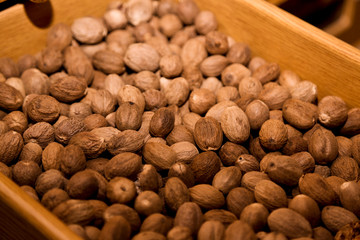 Nutmeg texture close-up image