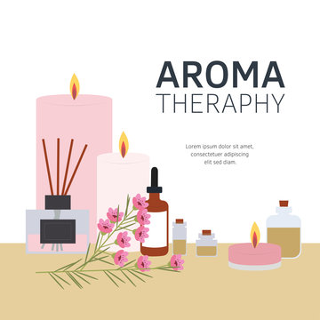 Vector illustration Aromatherapy. Aromatizer. Aromatic air freshener