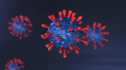 Corona Virus banner  - Microbiology And Virology Concept - 3D Illustration 