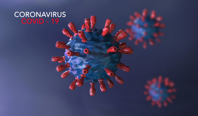 Corona Virus banner  - Microbiology And Virology Concept - 3D Illustration 