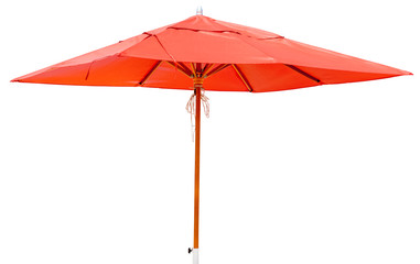 red beach umbrella
