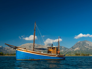 Fototapeta premium boat in the Ionian sea