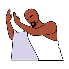 man pilgrim hajj on white background