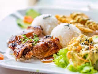 Chicken rice and vegetable