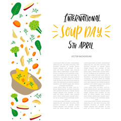 Hand drawn vector illustration of chicken soup