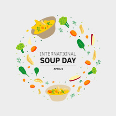 Hand drawn vector illustration of chicken soup