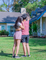 Obraz premium Beautiful lesbian couple. LGBT and same sex marriage concept.