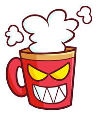 Funny and scary evil cup get angry