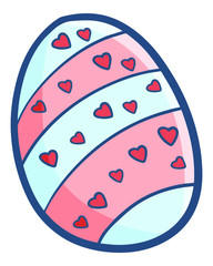Cute and funny blue pink easter egg