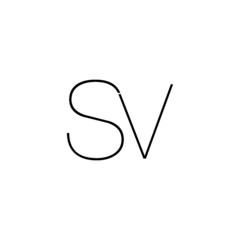 Initial Letter SV Logo Design Isolated on White Background