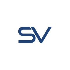 Initial Letter SV Logo Design Isolated on White Background