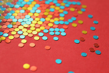 Colorful confetti, background for text