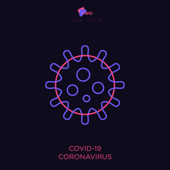 Covid-19 Coronavirus, two colors line icon