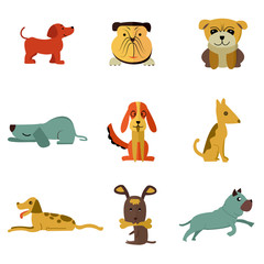 set of cartoon animals dogs.