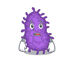 Cartoon design style of bacteria bacilli showing worried face