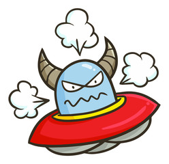 Funny and scary UFO flying and get angry