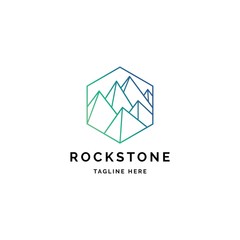 Fototapeta premium Mountains illustration in the polygonal shape logo design vector template