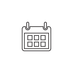 Calendar icon vector. Date and time symbol Isolated Flat Web Mobile Icon, Sign, Button, Element, Vector illustration.
