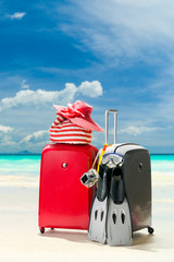 Luggage at the beach