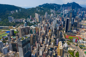 Top view of Hong Kong city