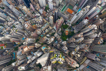 Aerial view of Hong Kong city