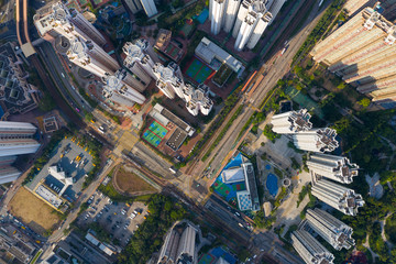  Top view of Hong Kong residential district