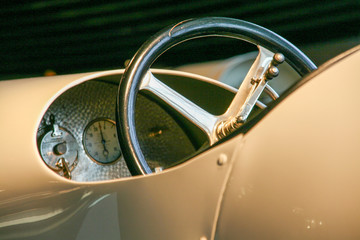 Old racing car steering wheel