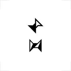 initial H letter logo arrows design