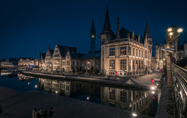 Obraz premium Saint Michael's Bridge view in Gent